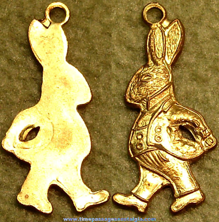 Tiny Old Dressed Metal Peter Rabbit Character Jewelry Charm