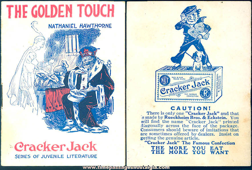 Old Cracker Jack Pop Corn Confection The Golden Touch Miniature Toy Prize Booklet