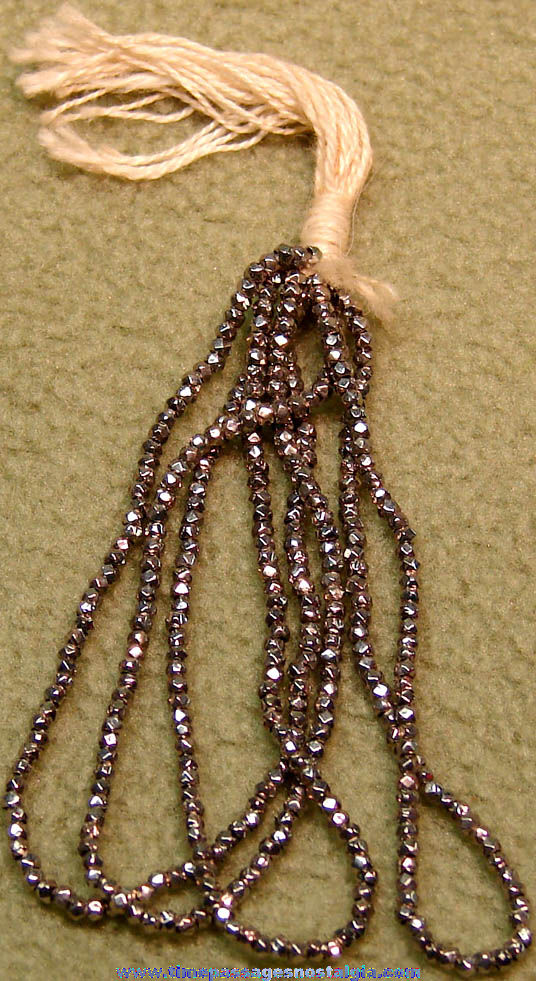 Old Cracker Jack Pop Corn Confection Toy Prize Strung Silver Faceted Beads For Making Jewelry