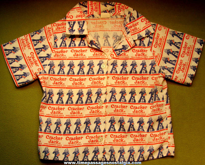 1970s Child’s Cracker Jack Pop Corn Confection Advertising Cloth Shirt