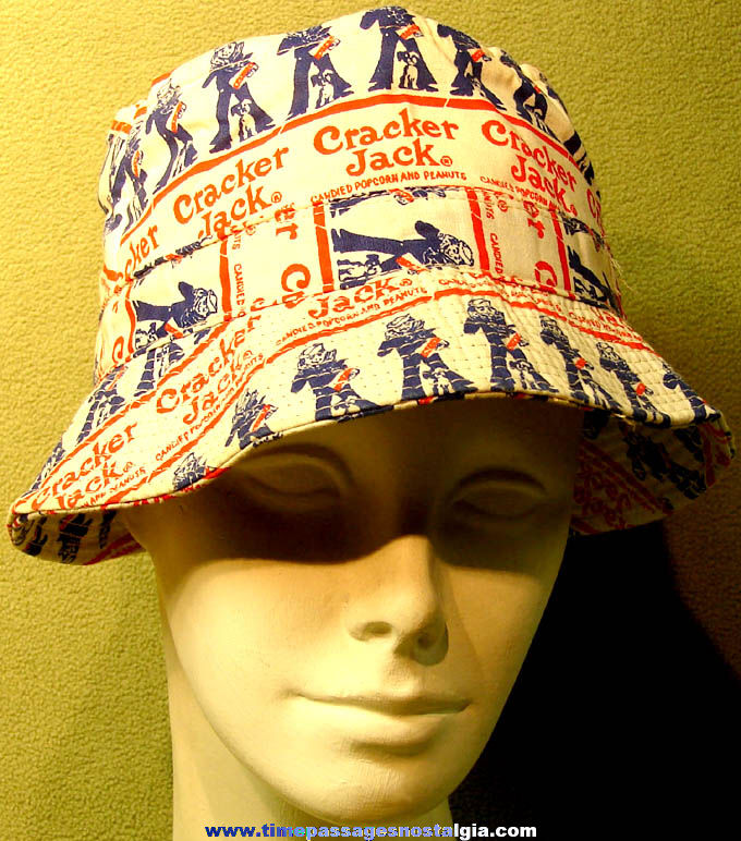 1970s Cracker Jack Pop Corn Confection Advertising Cloth Beach or Fishing Hat