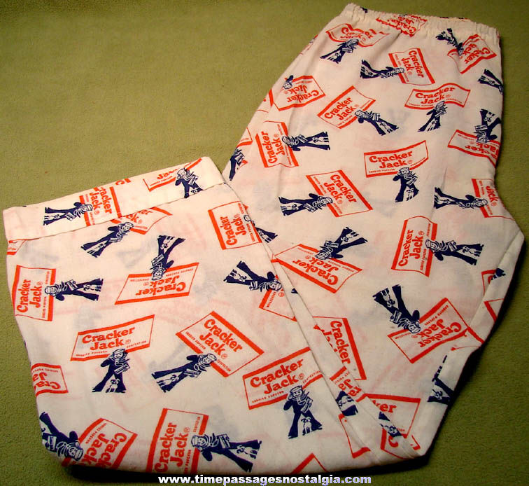 1970s Cracker Jack Pop Corn Confection Advertising Cloth Pajama Pants