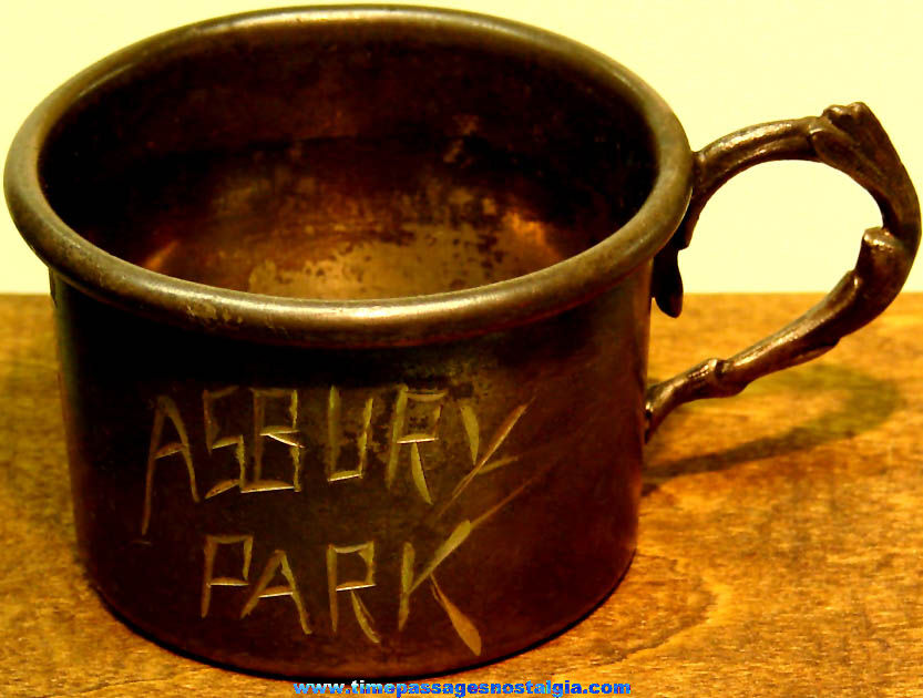Old Engraved Asbury Park New Jersey Advertising Souvenir Children’s Cup
