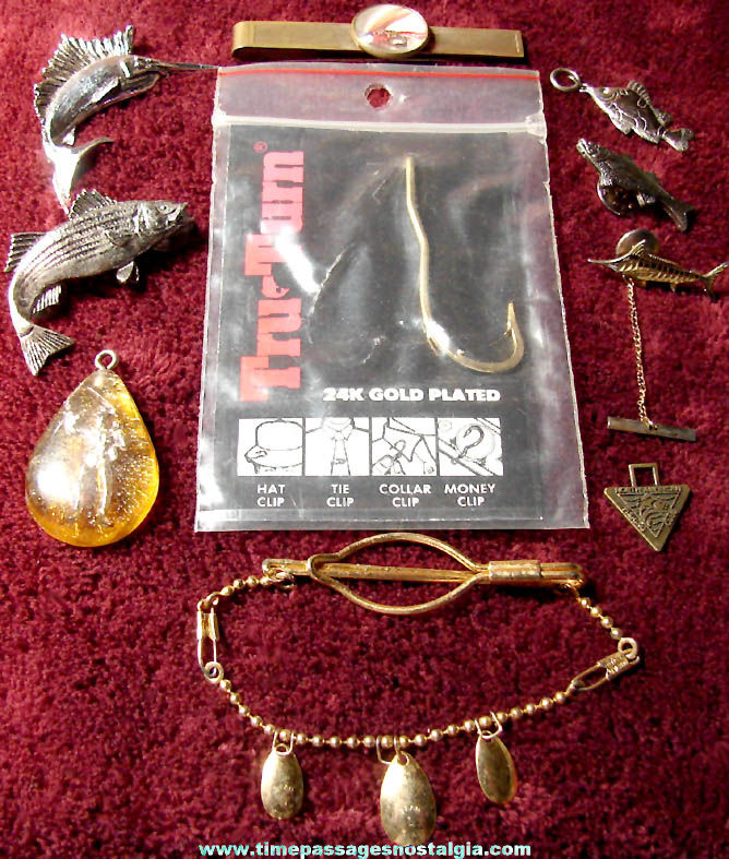 (10) Different Sport Fishing or Fisherman Related Jewelry Items