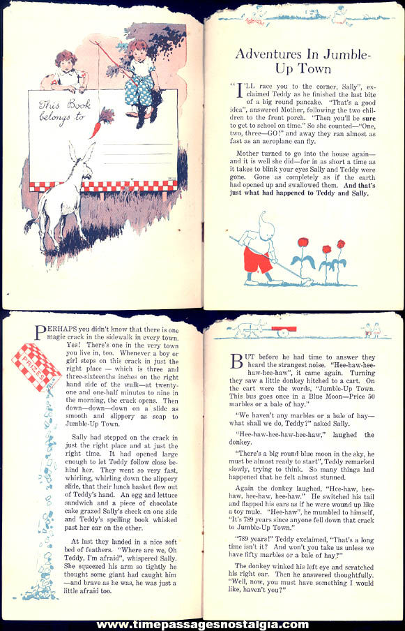 Rare 1926 Adventures In Jumble-Up Town Checkers Pop Corn Confection Advertising Premium Book with (4) Advertisements