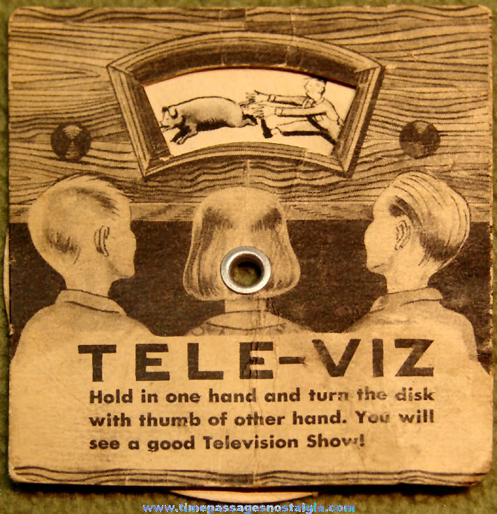 1950s Cracker Jack Pop Corn Confection Tele Viz Television Dial Mechanical Paper Prize