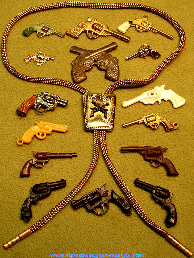 (16) Small Old Metal and Plastic Revolver Gun Related Items
