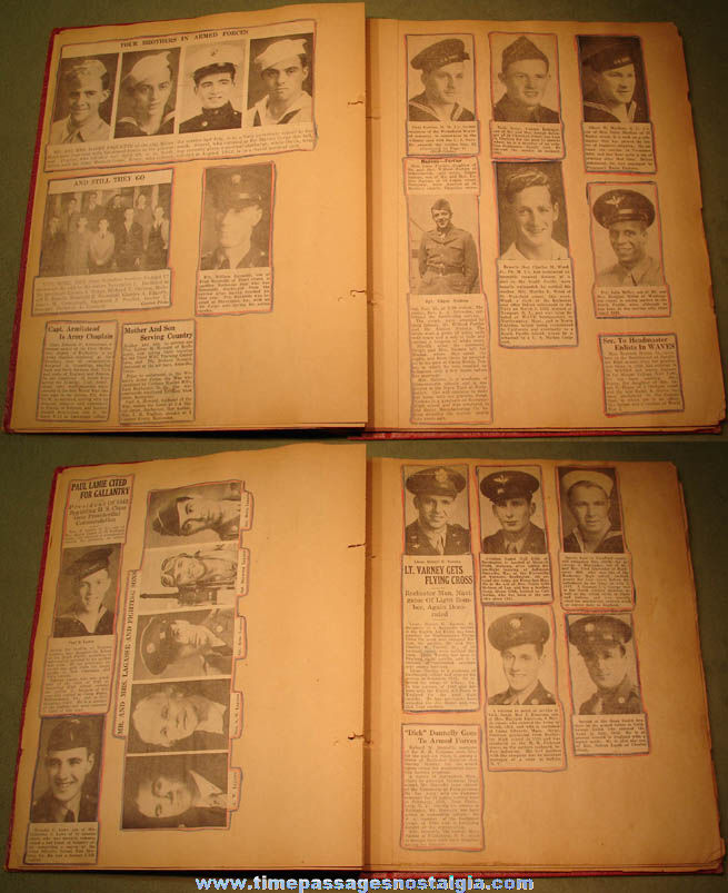 1943 Rochester New Hampshire World War II Military Servicemen Scrap Book