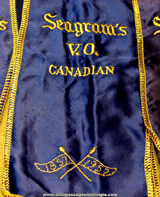 (9) 1957 Seagram’s Whiskey & Gin Centennial Anniversary Bottle Cloth Bags