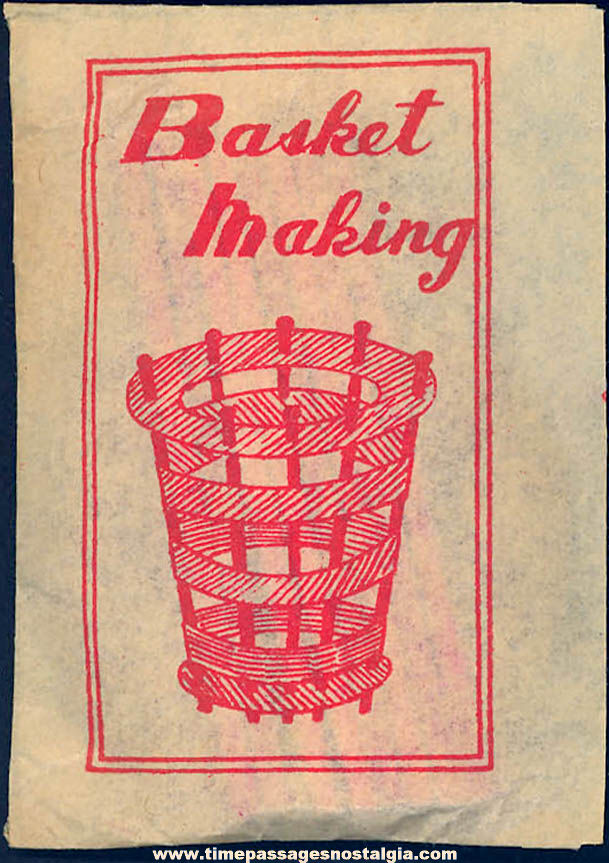 Unopened 1930s Cracker Jack Pop Corn Confection Miniature Toy Prize Basket Making Kit