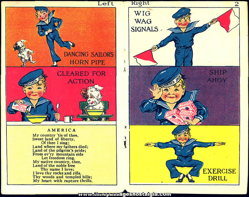 ©1917 Cracker Jack Pop Corn Confection & Angelus Marshmallows Advertising Toy Prize Puzzle Book Series One