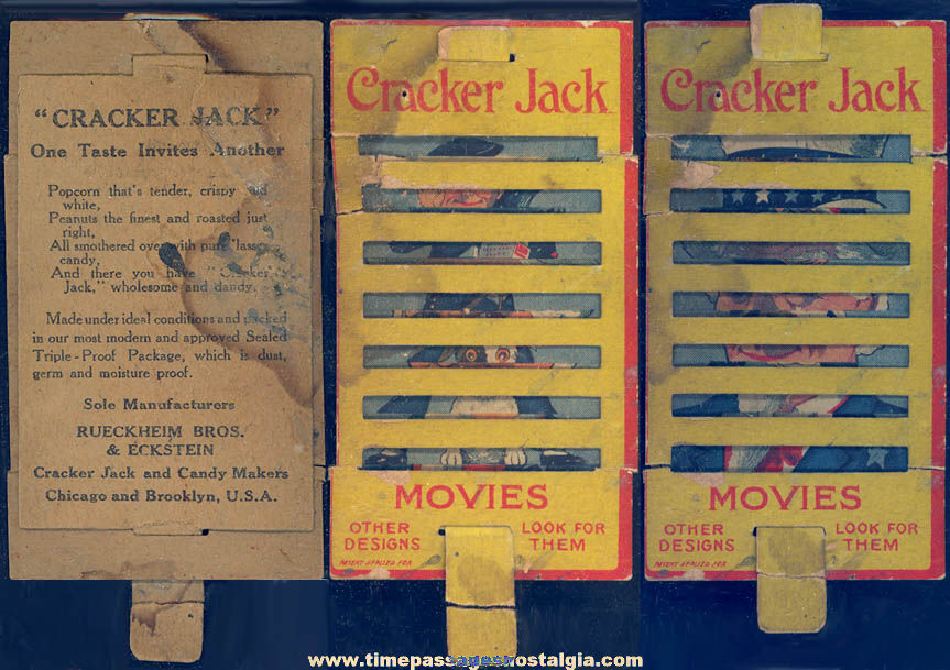 1910s Cracker Jack Pop Corn Confection Advertising Movie Slide Card Toy Prize