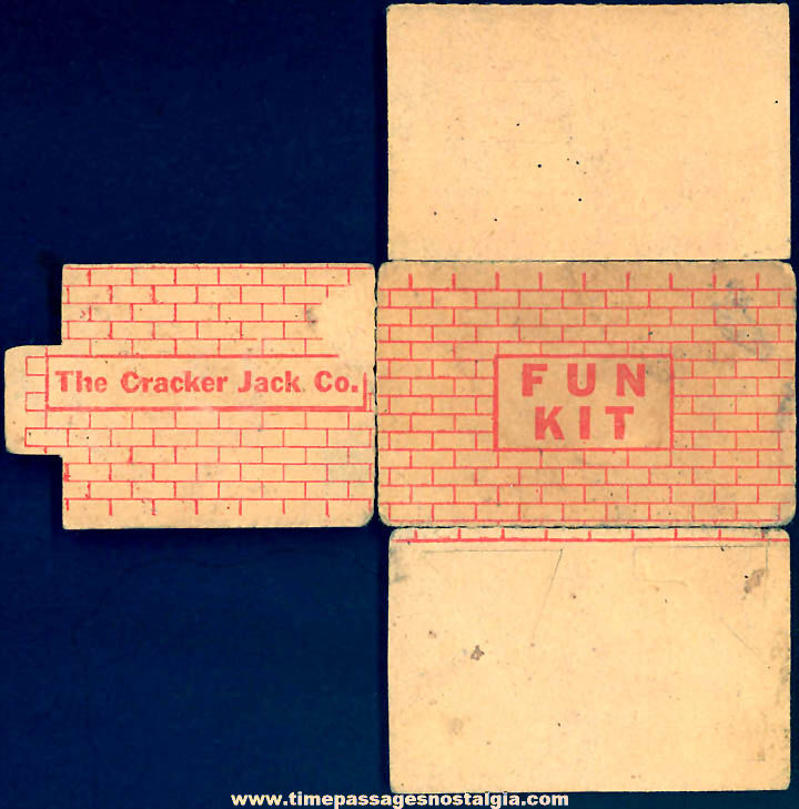 1944 Cracker Jack Pop Corn Confection Advertising Makatoy Paper Toy Prize Fun Kit