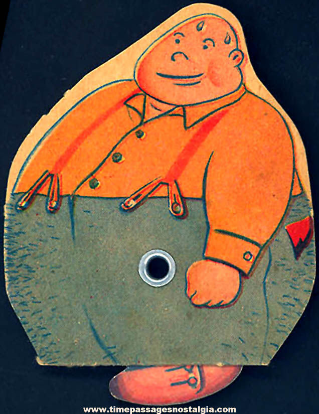 1950 Cracker Jack Pop Corn Confection Fat Man Character Rolling Walker Toy Prize