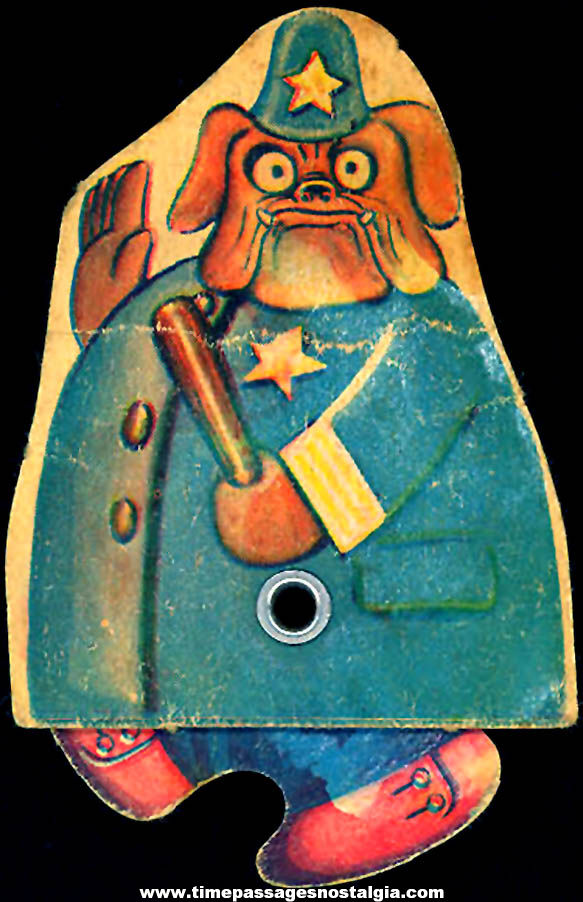 1950 Cracker Jack Pop Corn Confection Police Dog Character Rolling Walker Toy Prize