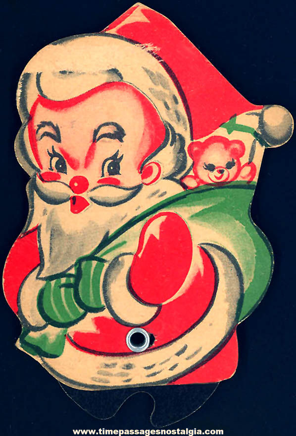 1950 Cracker Jack Pop Corn Confection Santa Claus Character Rolling Walker Toy Prize