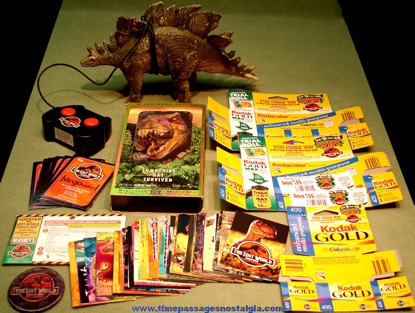 (99) 1990s The Lost World Jurassic Park Promotional Advertising Premium and Toy Dinosaur Items