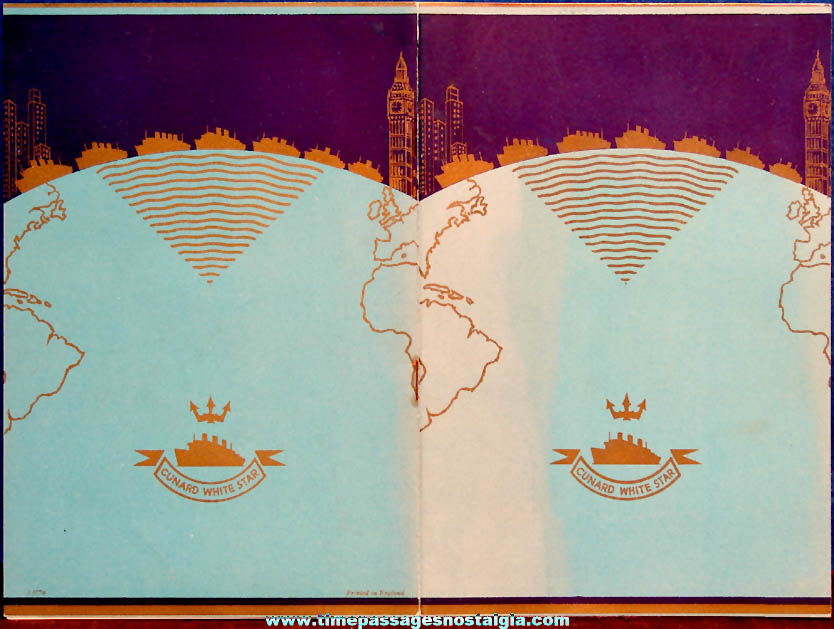 March 20, 1948 R.M.S. Queen Mary Ship Advertising Souvenir Passenger List Booklet