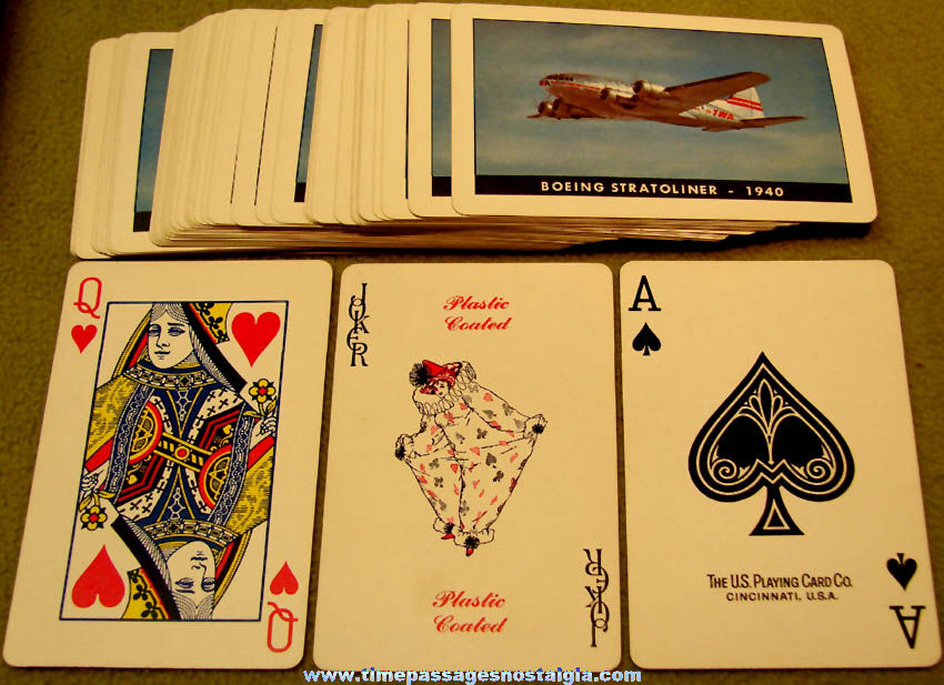 Old 1940 Boeing Stratoliner Trans World Airlines Airplane Advertising Playing Card Deck