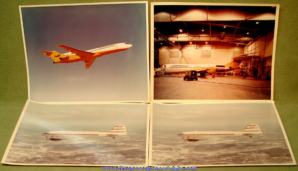 (4) Large Old Northeast Airlines Airplane Color Photographs