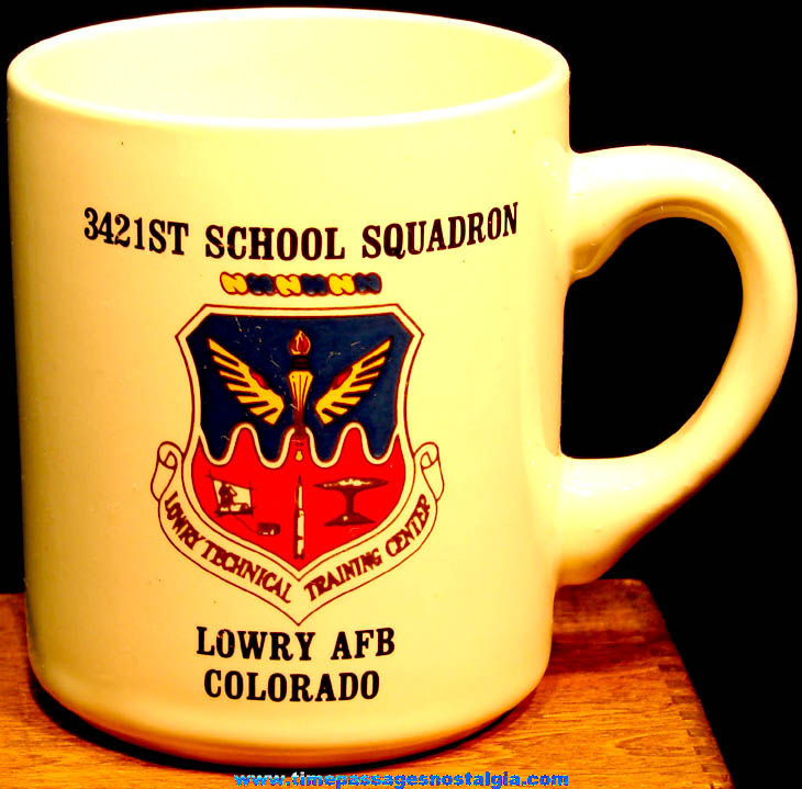 Old United States Air Force Lowry Technical Training Center Advertising Souvenir Coffee Mug