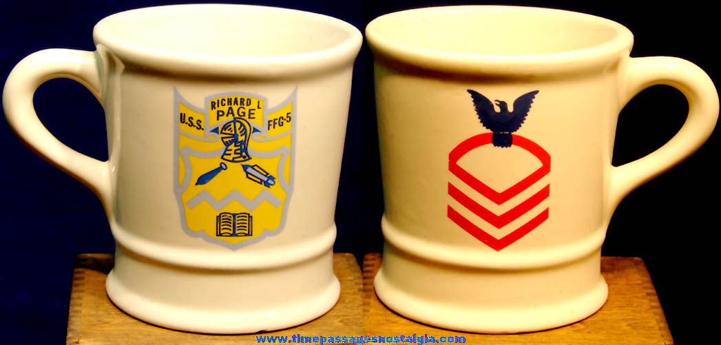 Old United States Navy U.S.S. Richard L. Page (FFG-5) Ship Advertising Ceramic or Porcelain Coffee Cup