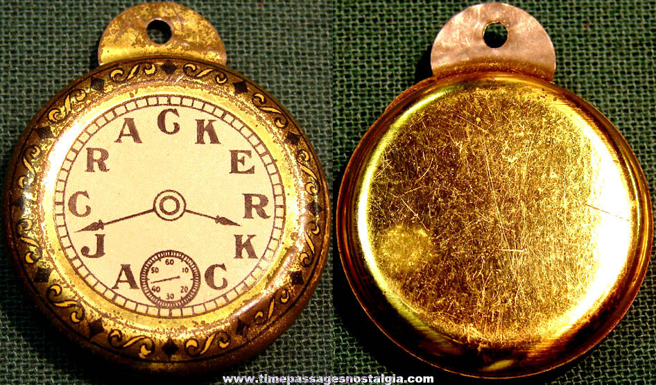 1931 Cracker Jack Pop Corn Confection Lithographed Tin Toy Prize Pocket Watch
