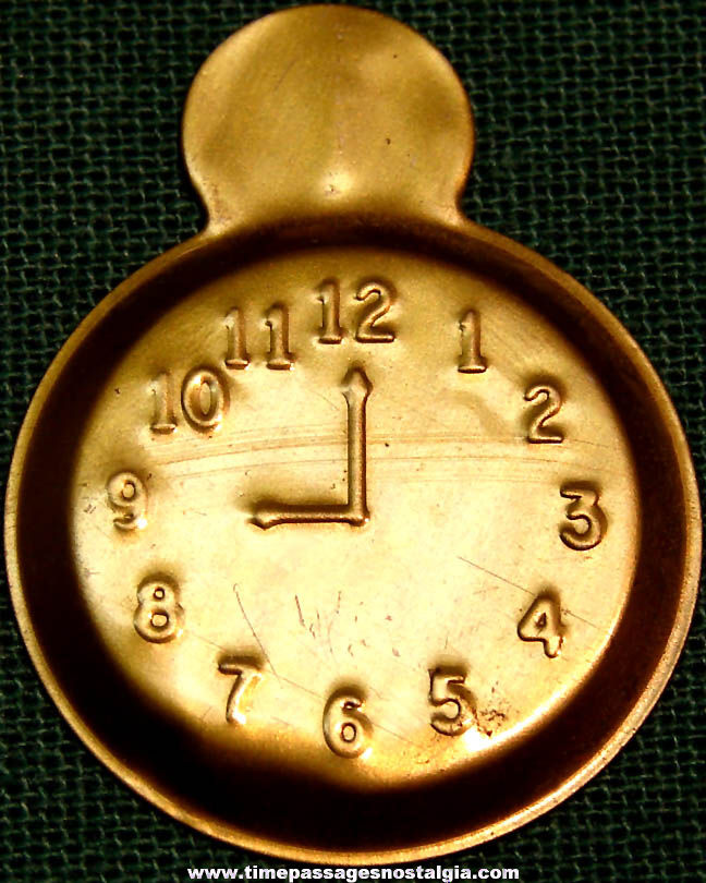 1946 Cracker Jack Pop Corn Confection Embossed Tin Toy Prize Pocket Watch