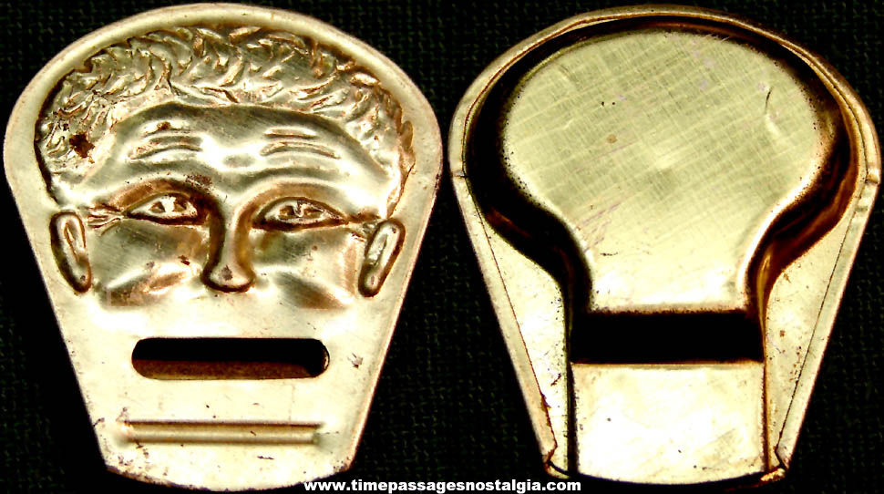 1930s Cracker Jack Pop Corn Confection Embossed Tin Black Man Novelty Toy Prize Whistle