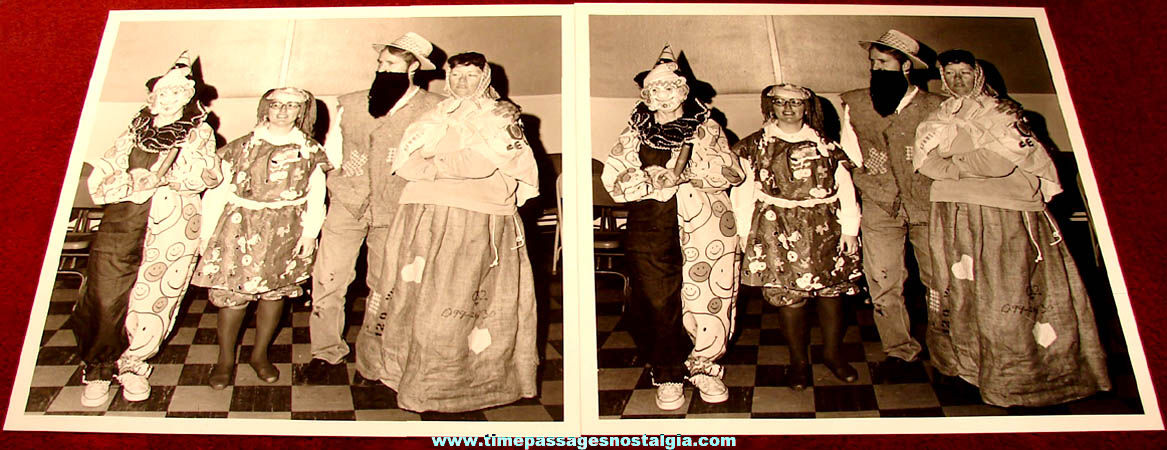 (5) Old Black & White Halloween Costume Photographs
