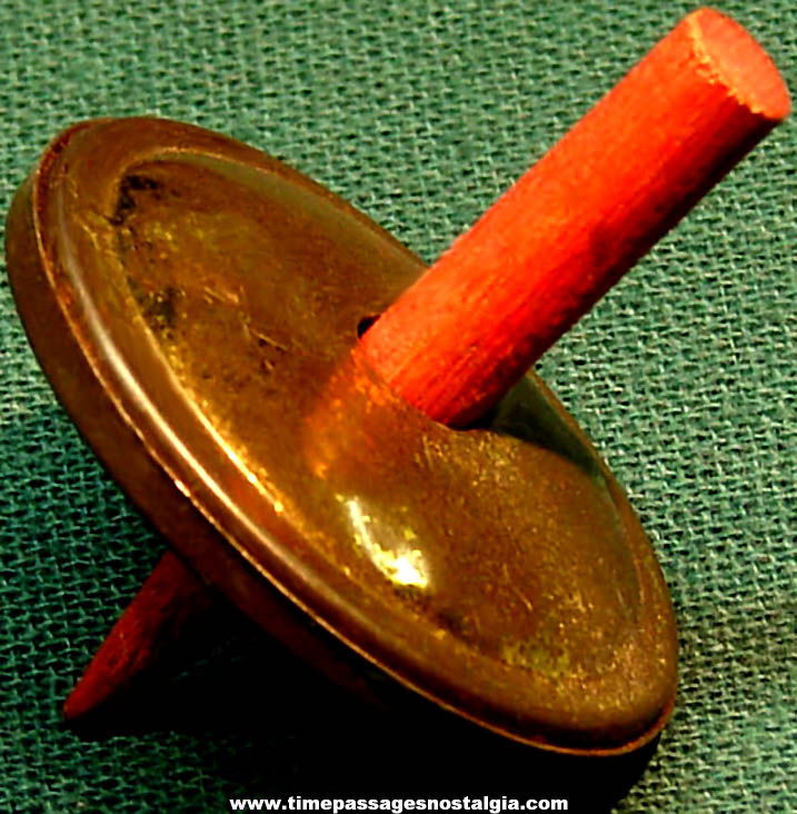 1920s Cracker Jack Pop Corn Confection Tin Spinner Top Toy Prize