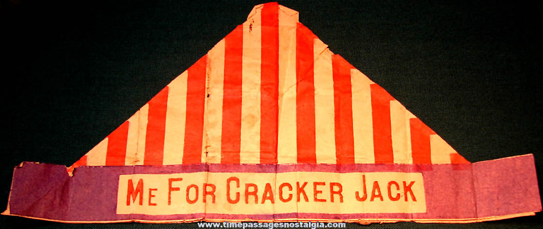 1920s Cracker Jack Pop Corn Confection Toy Prize Me For Cracker Jack Paper Hat