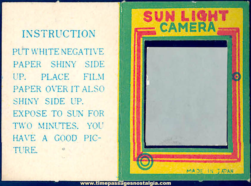 Old Cracker Jack Pop Corn Confection Sun Light Camera Paper Toy Prize