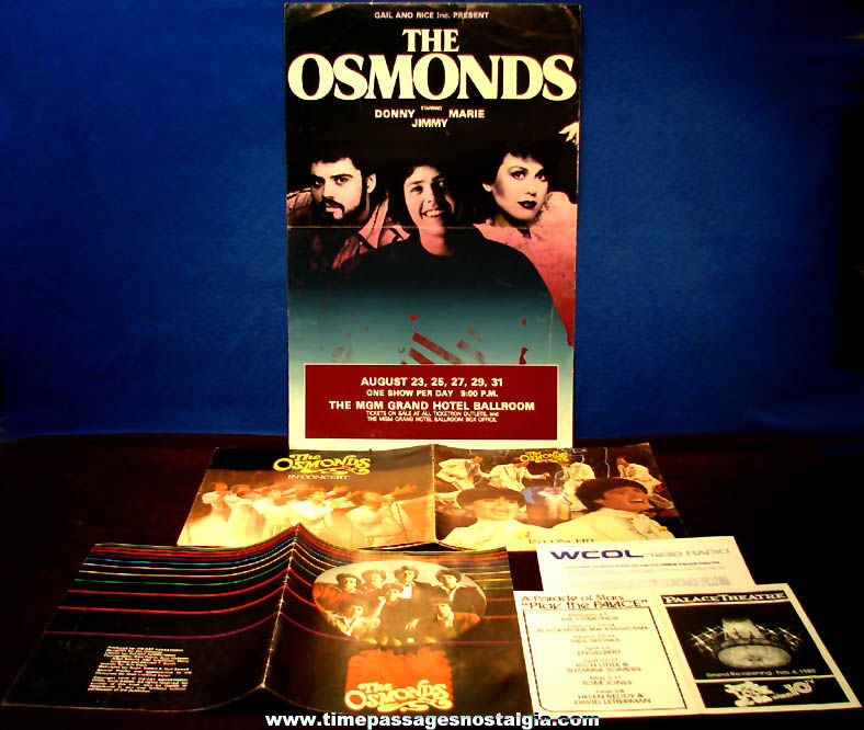 (4) 1970s & 1980s Osmonds Concert & Event Advertising Programs & Poster