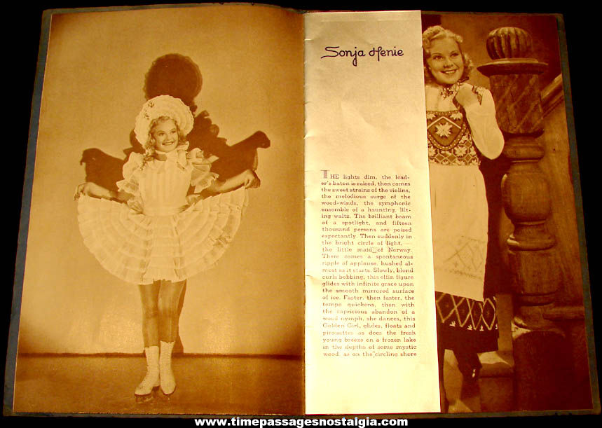 1938 Miss Sonja Henie Hollywood Ice Revue Boston Garden Souvenir Program Booklet