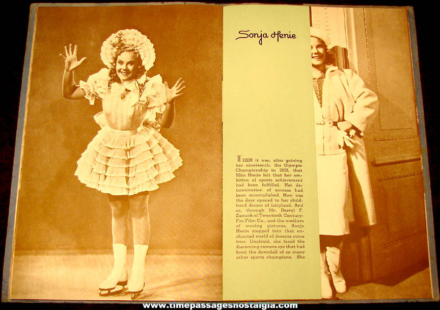 1938 Miss Sonja Henie Hollywood Ice Revue Boston Garden Souvenir Program Booklet