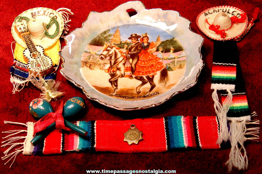(6) Different Small Old Mexico or Mexican Advertising and Souvenir Items