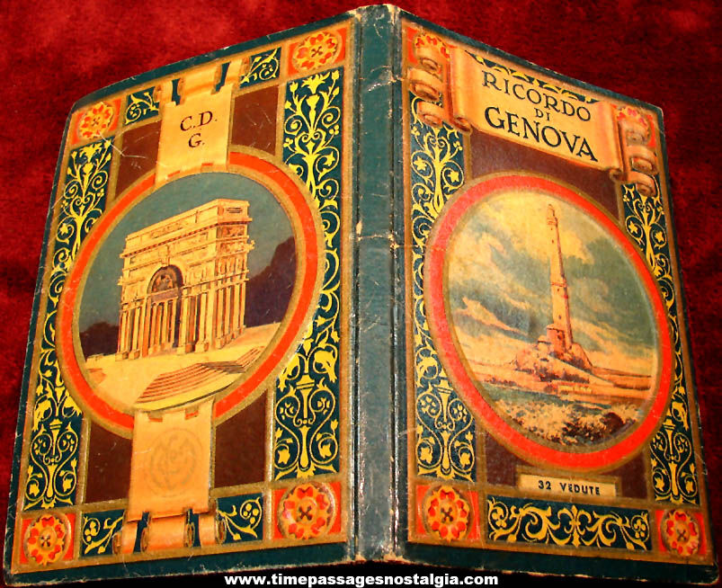 Old Ricordo Di Genova Italy Advertising Souvenir Historical Picture and Information Book
