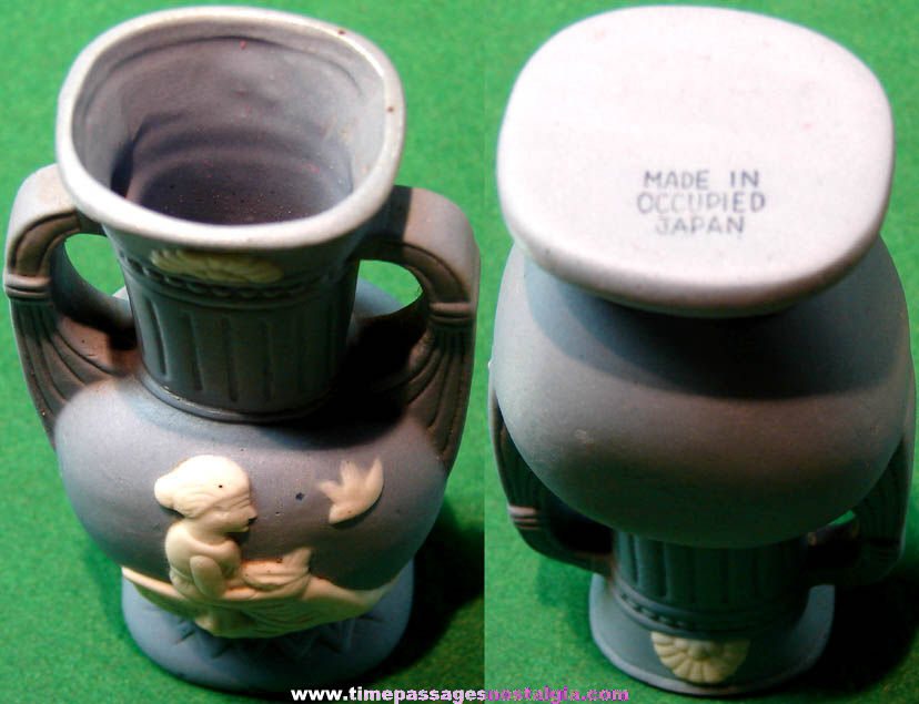 1940s Occupied Japan Wedgwood Style Miniature Porcelain or Ceramic Vase