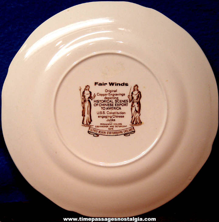 United States Navy U.S.S. Constitution Fair Winds Historic Scenes Commemorative Plate