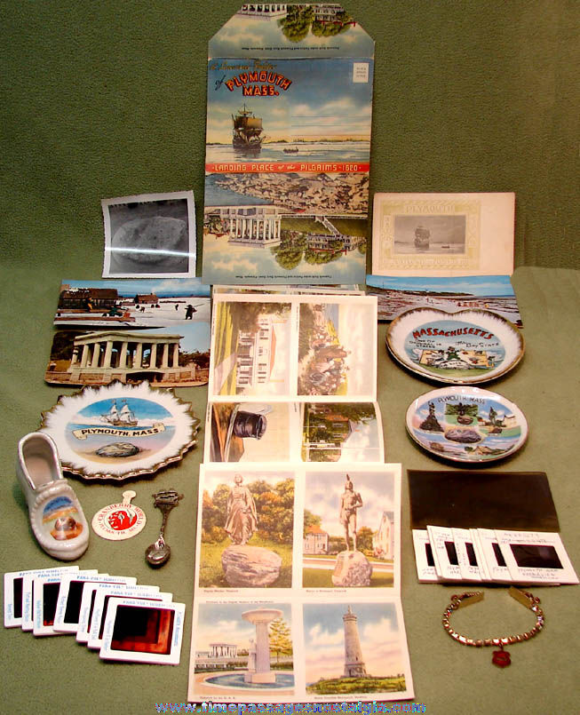 (30) Different Small Old Plymouth Massachusetts & Plymouth Rock Advertising and Souvenir Items