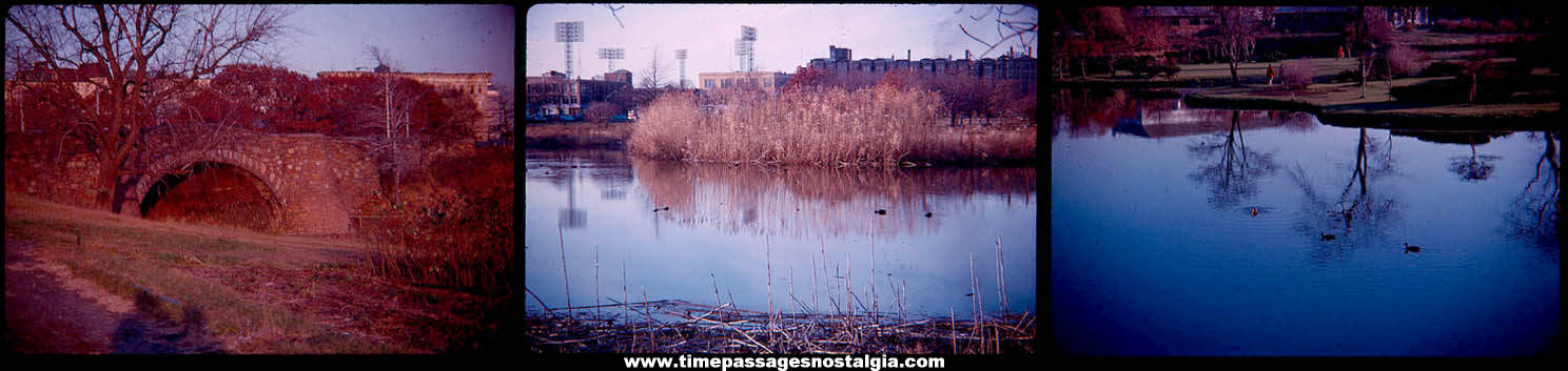 (3) Different 1962 Boston Massachusetts Fenway Kodachrome Transparency Color Photograph Slides