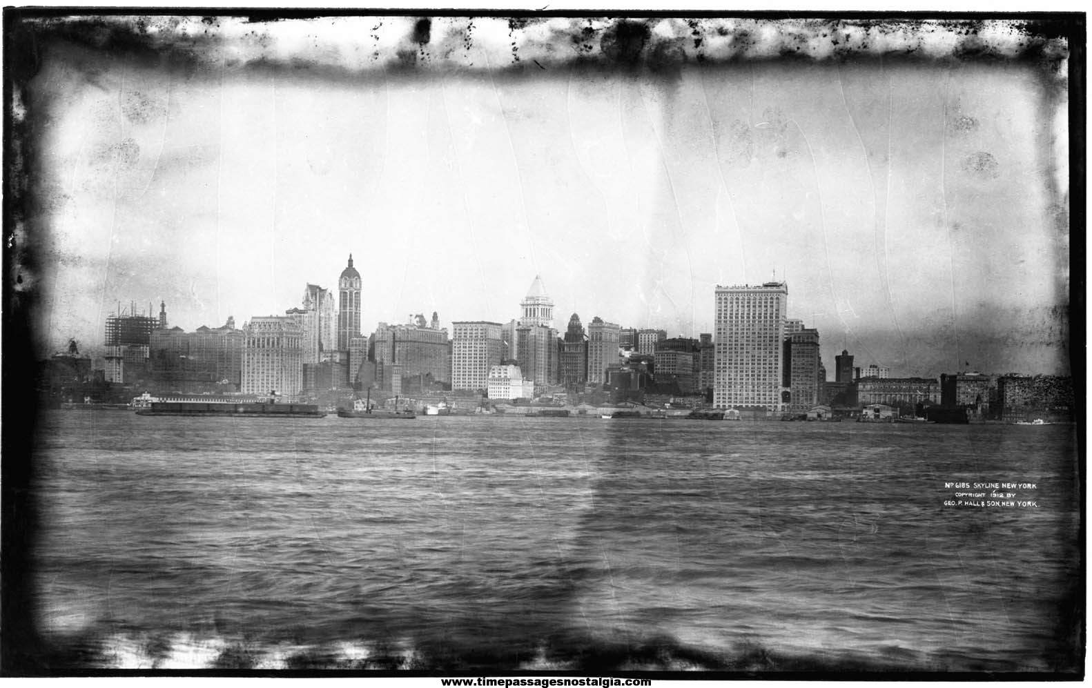 Rare 1912 Manhattan New York Skyline Large Format Photograph Negative