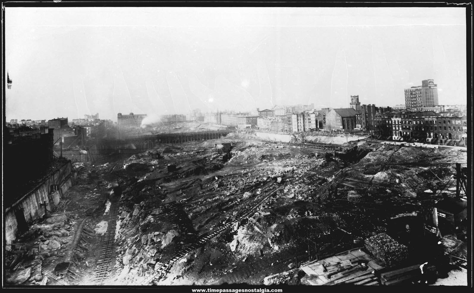 Early Rare Manhattan New York City Construction Large Format Photograph Negative