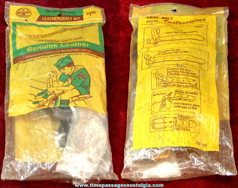Old Unopened Boy Scouts of America Link Belt Leathercraft Kit