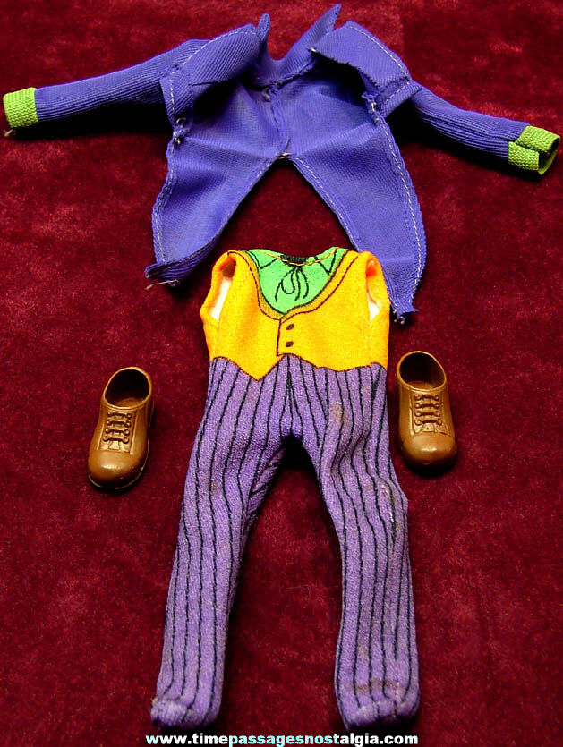 1970s Mego Joker Batman Villain Character Action Figure Toy Doll Outfit