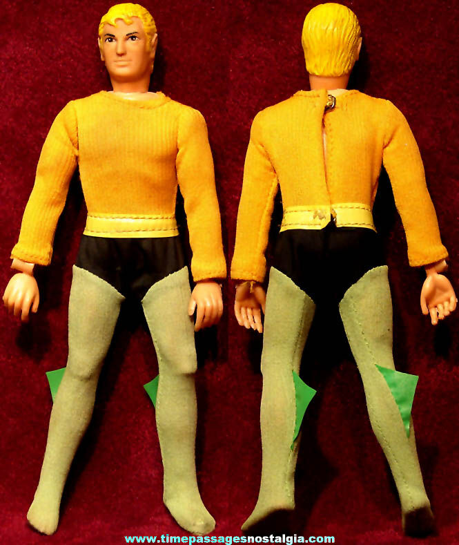 1971 Mego Aquaman Character Action Figure Toy Doll with Outfit