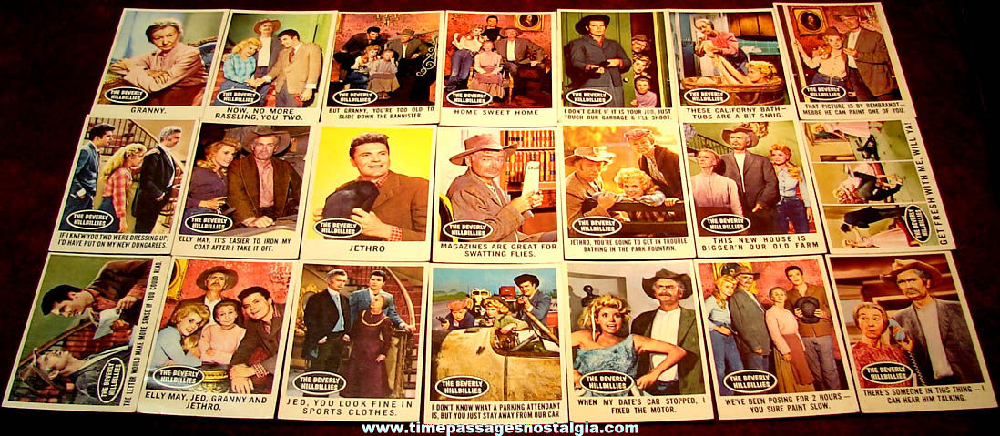 (21) 1963 Beverly Hillbillies Television Character Bubble Gum Non Sports Trading Cards