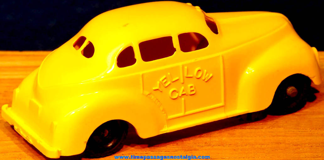 Small Old Wyandotte Hard Plastic Yellow Cab Taxi Toy Car