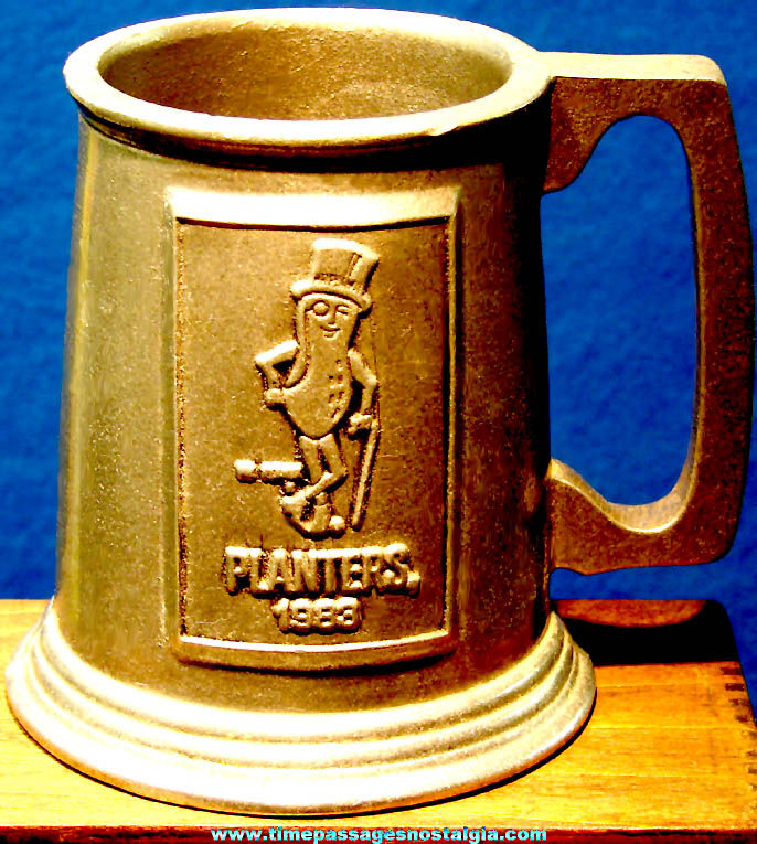 1983 Planters Peanuts Mr. Peanut Advertising Premium Aluminum Metal Mug